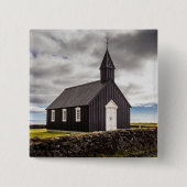 Die Schwarze Kirche Budir, Island Button (Vorderseite)