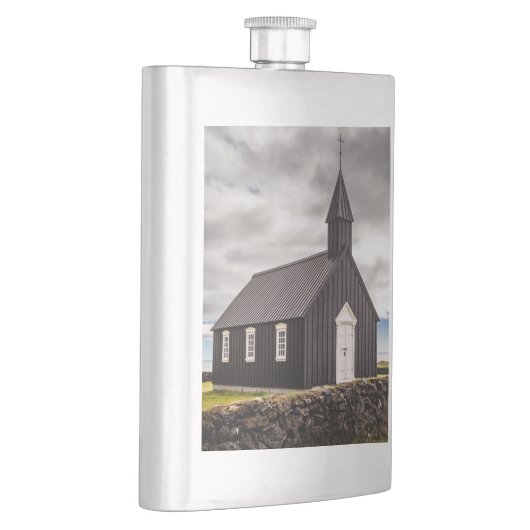 Die Schwarze Kirche Budir, Island Flachmann (Rechts)