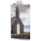 Die Schwarze Kirche Budir, Island Flachmann (Links)