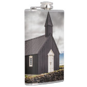 Die Schwarze Kirche Budir, Island Flachmann (Rechts)