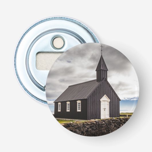 Die Schwarze Kirche Budir, Island Flaschenöffner (Vorderseite)