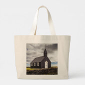 Die Schwarze Kirche Budir, Island Jumbo Stoffbeutel (Rückseite)
