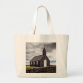 Die Schwarze Kirche Budir, Island Jumbo Stoffbeutel (Vorne)