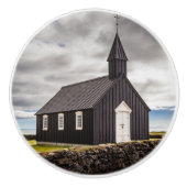 Die Schwarze Kirche Budir, Island Keramikknauf (Vorderseite)