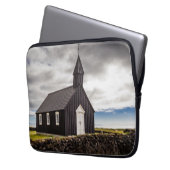 Die Schwarze Kirche Budir, Island Laptopschutzhülle (Vorderseite Links)