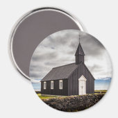 Die Schwarze Kirche Budir, Island Magnet (Vorderseite/Rückseite)