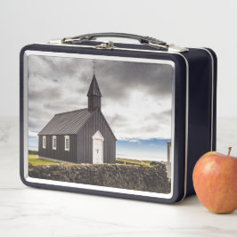 Die Schwarze Kirche Budir, Island Metall Brotdose