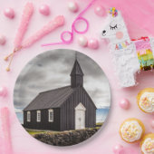 Die Schwarze Kirche Budir, Island Pappteller (Party)