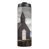 Die Schwarze Kirche Budir, Island Thermosbecher (Vorderseite)