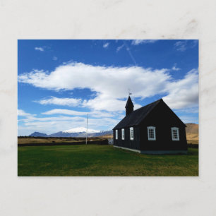 Die schwarze Kirche von Budir auf der Postkarte