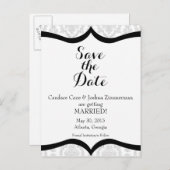 Die schwarze Krawatte Save the Date Ankündigungspostkarte (Vorne/Hinten)