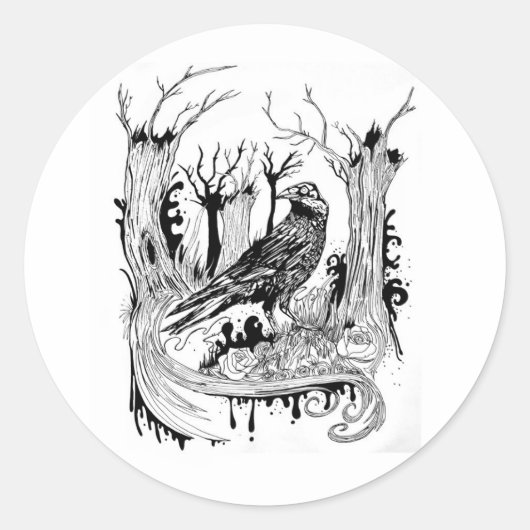 Die schwarze Kurve Runder Aufkleber (Vorderseite)