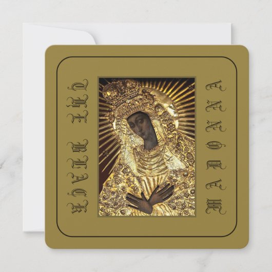 DIE SCHWARZE MADONNA KATHOLIC PRAYER CARD EINLADUNG (Vorderseite)