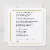 DIE SCHWARZE MADONNA KATHOLIC PRAYER CARD EINLADUNG (Rückseite)