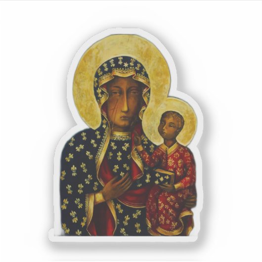 Die Schwarze Madonna von Czestochowa Aufkleber (Vorderseite)