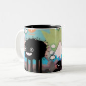 die schwarze Monster-Tasse Zweifarbige Tasse (Vorderseite Links)