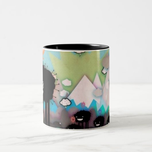 die schwarze Monster-Tasse Zweifarbige Tasse (Mittel)