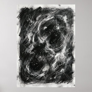 Die schwarze Spirale der Schattenenergie-Wandkunst Poster