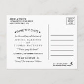 Die schwarze Spitze der rustikalen Hochzeitskollek Ankündigungspostkarte (Rückseite)