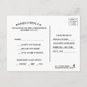 Die schwarze Spitze der rustikalen Hochzeitskollek Einladungspostkarte (Rückseite)