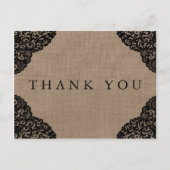 Die schwarze Spitze der rustikalen Hochzeitskollek Postkarte (Vorderseite)