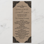 Die schwarze Spitze der rustikalen Hochzeitskollek Programm (Vorderseite)