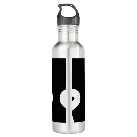 Die schwarze Sterne Edelstahlflasche (Rückseite)