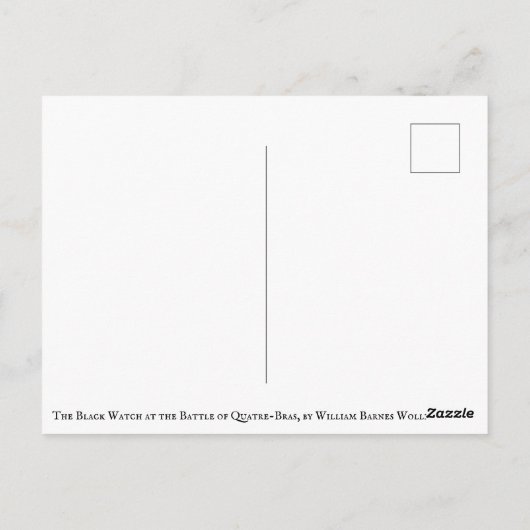 Die schwarze Uhr in Quatre-Bras Postkarte (Rückseite)