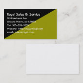 Die schwarze und grüne Visitenkarte der Frau (Vorne/Hinten)