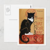 Die schwarze und weiße Katze Postkarte (Vorne/Hinten)