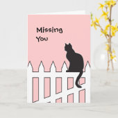 Die schwarze vermisste Katze kommen Sie bitte Karte (Gelbe Blume)