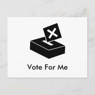 Die schwarze Wahlbox, Abstimmung für mich Postkarte