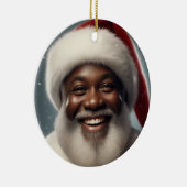 Die schwarze Weihnachtsfamilie kann sich anpassen Keramik Ornament (Rechts)