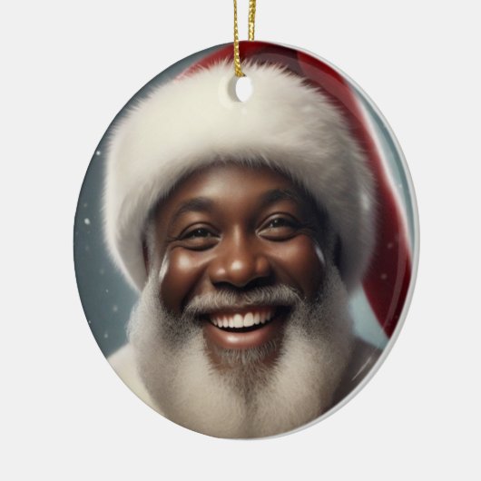 Die schwarze Weihnachtsfamilie kann sich anpassen Keramik Ornament (Links)