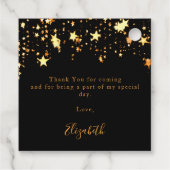 Die schwarzen goldenen Sterne von Birthday bedanke Geschenkanhänger (Rückseite)