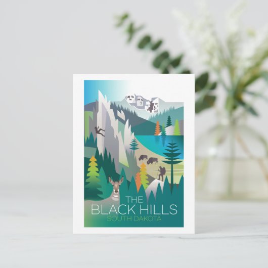 Die schwarzen Hügel, Süddakota Postkarte (Stehend Vorderseite)