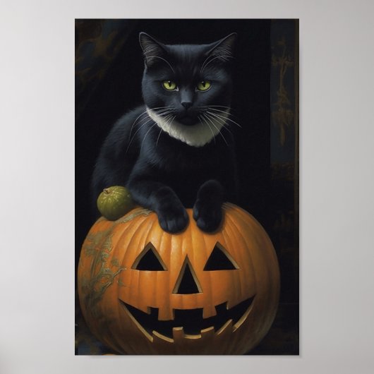 Die schwarzen Katzen Pumpkin Poster (Vorne)