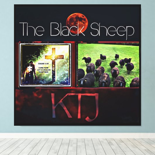 Die schwarzen Schafe Leinwanddruck (Insitu (Holzboden))