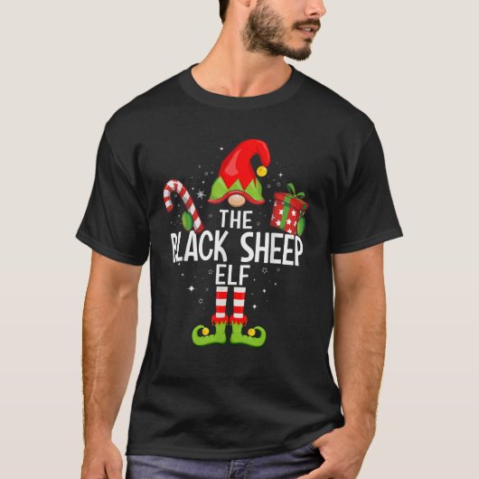 Die schwarzen Schafelfen Familie Weihnachten Pajam T-Shirt (Vorderseite)