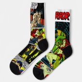 Die schwarzen Terror-Comic-Stricksocken Socken (Linkes Detail)