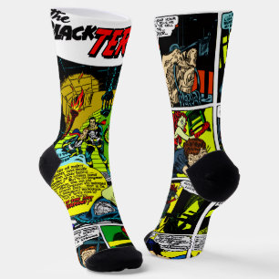 Die schwarzen Terror-Comic-Stricksocken Socken