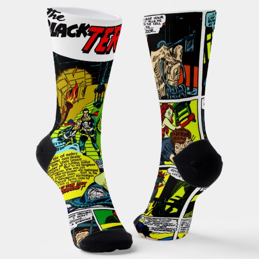 Die schwarzen Terror-Comic-Stricksocken Socken (Gewinkelt)
