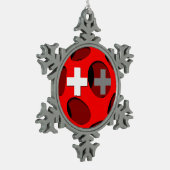 Die Schweiz #1 Schneeflocken Zinn-Ornament (Links)