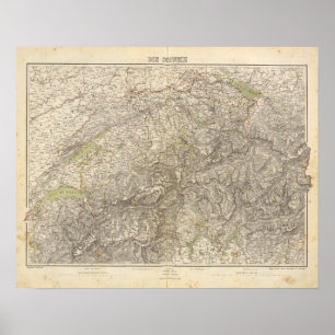 Die Schweiz-Atlas-Karte Poster