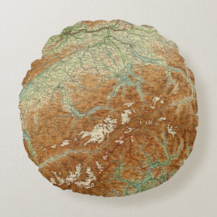 Die Schweiz-Atlas-Karte Rundes Kissen