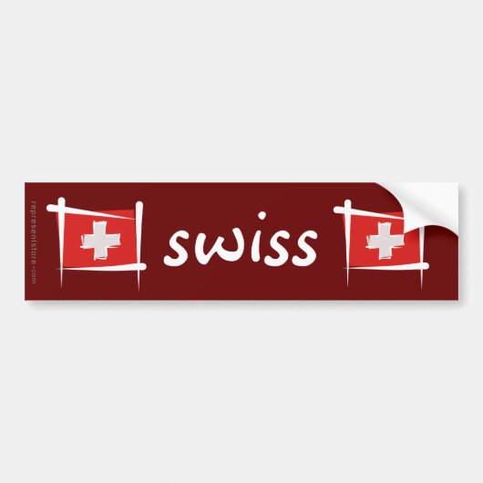 Die Schweiz-Bürsten-Flagge Autoaufkleber (Vorne)