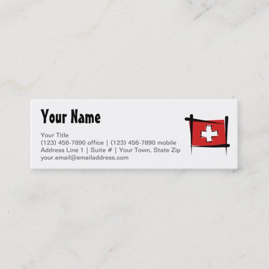 Die Schweiz-Bürsten-Flagge Mini Visitenkarte (Vorderseite)