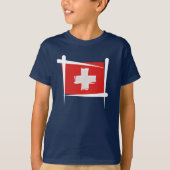 Die Schweiz-Bürsten-Flagge T-Shirt (Vorderseite)