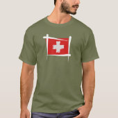 Die Schweiz-Bürsten-Flagge T-Shirt (Vorderseite)