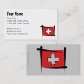 Die Schweiz-Bürsten-Flagge Visitenkarte (Vorne/Hinten)